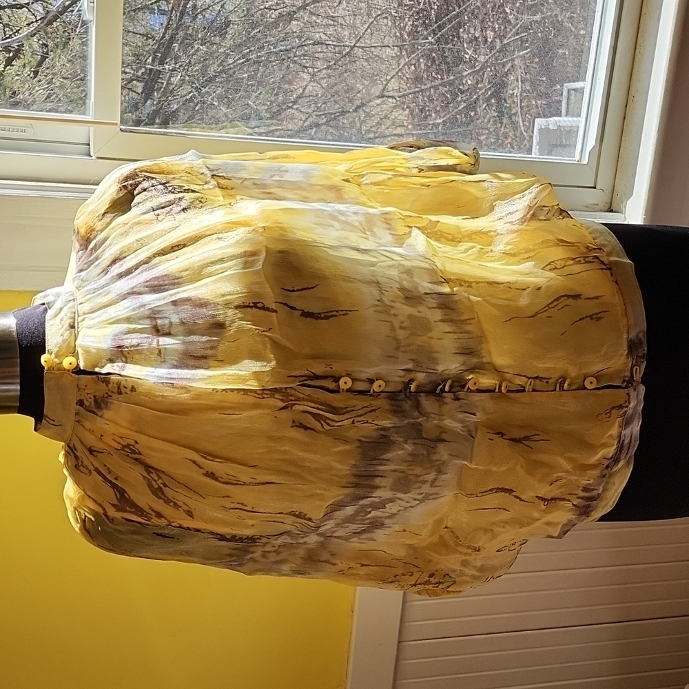 Luluria size Large Beautiful polyester see through,lining inside short sleeve